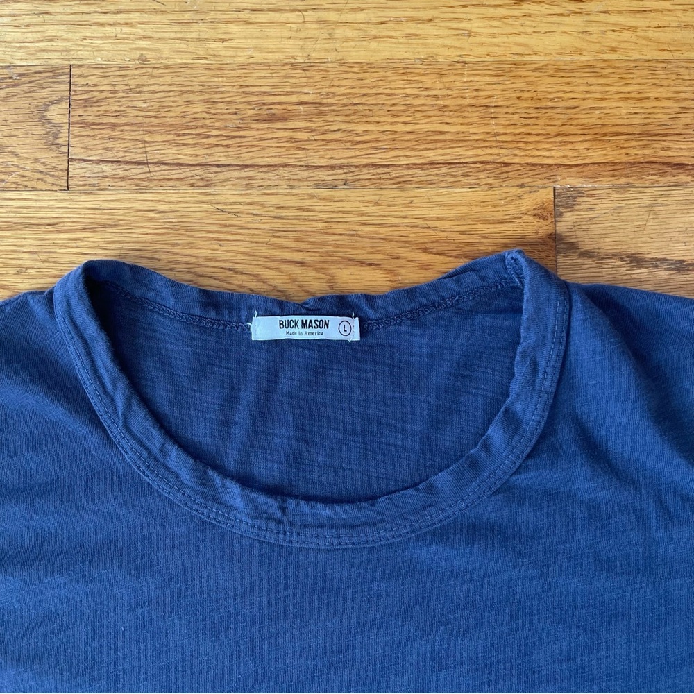 Buck Mason Navy Blue Short Sleeve Tee - Picture 2 of 2